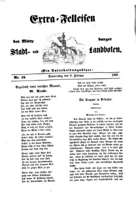 Extra-Felleisen (Würzburger Stadt- und Landbote) Donnerstag 9. Februar 1860
