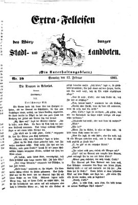 Extra-Felleisen (Würzburger Stadt- und Landbote) Sonntag 12. Februar 1860