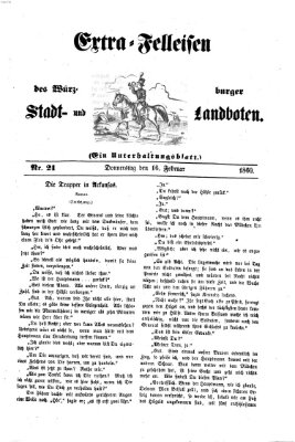 Extra-Felleisen (Würzburger Stadt- und Landbote) Donnerstag 16. Februar 1860