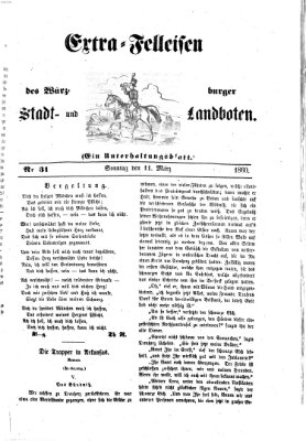 Extra-Felleisen (Würzburger Stadt- und Landbote) Sonntag 11. März 1860