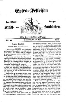 Extra-Felleisen (Würzburger Stadt- und Landbote) Donnerstag 26. April 1860