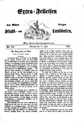 Extra-Felleisen (Würzburger Stadt- und Landbote) Sonntag 17. Juni 1860