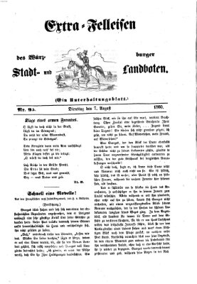 Extra-Felleisen (Würzburger Stadt- und Landbote) Dienstag 7. August 1860