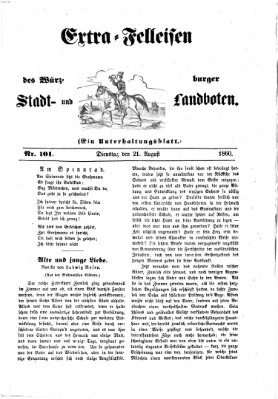 Extra-Felleisen (Würzburger Stadt- und Landbote) Dienstag 21. August 1860