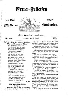 Extra-Felleisen (Würzburger Stadt- und Landbote) Sonntag 26. August 1860