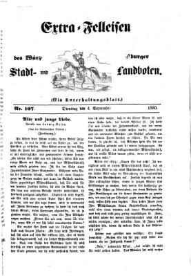 Extra-Felleisen (Würzburger Stadt- und Landbote) Dienstag 4. September 1860