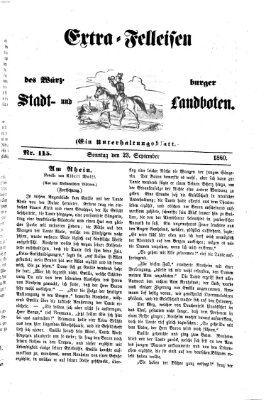 Extra-Felleisen (Würzburger Stadt- und Landbote) Sonntag 23. September 1860