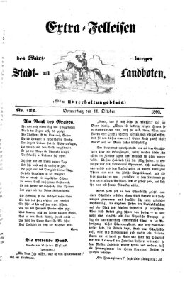 Extra-Felleisen (Würzburger Stadt- und Landbote) Donnerstag 11. Oktober 1860