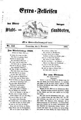 Extra-Felleisen (Würzburger Stadt- und Landbote) Donnerstag 1. November 1860