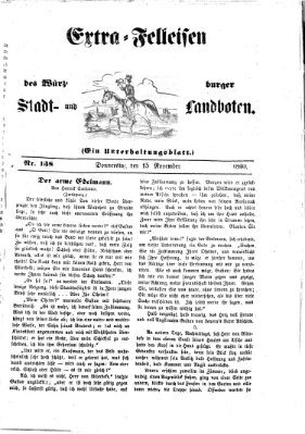 Extra-Felleisen (Würzburger Stadt- und Landbote) Donnerstag 15. November 1860