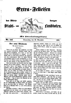 Extra-Felleisen (Würzburger Stadt- und Landbote) Donnerstag 22. November 1860