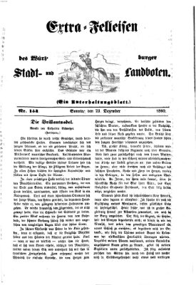 Extra-Felleisen (Würzburger Stadt- und Landbote) Sonntag 23. Dezember 1860