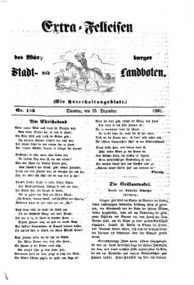 Extra-Felleisen (Würzburger Stadt- und Landbote) Dienstag 25. Dezember 1860