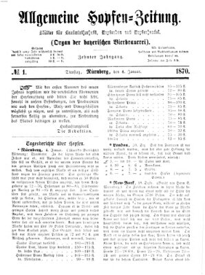 Allgemeine Hopfen-Zeitung Dienstag 4. Januar 1870