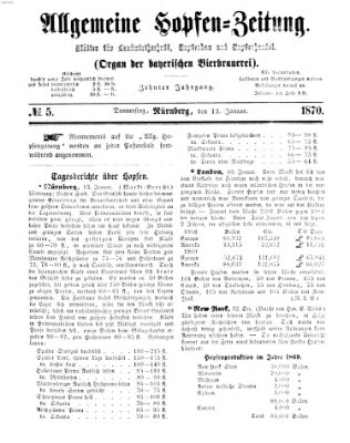 Allgemeine Hopfen-Zeitung Donnerstag 13. Januar 1870