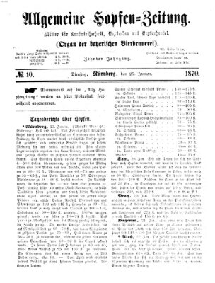 Allgemeine Hopfen-Zeitung Dienstag 25. Januar 1870