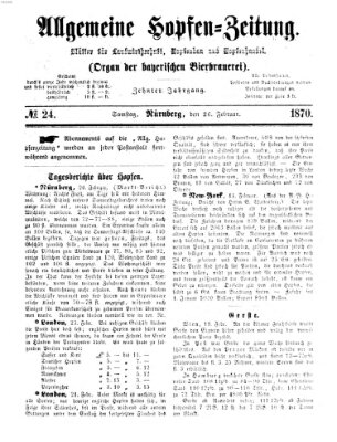 Allgemeine Hopfen-Zeitung Samstag 26. Februar 1870