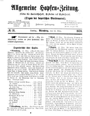 Allgemeine Hopfen-Zeitung Sonntag 13. März 1870