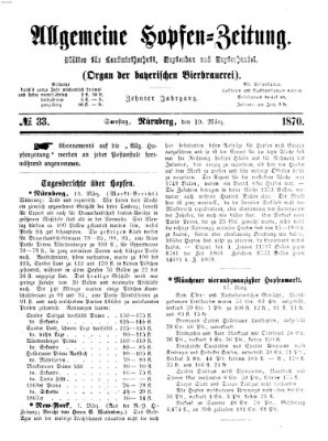 Allgemeine Hopfen-Zeitung Samstag 19. März 1870