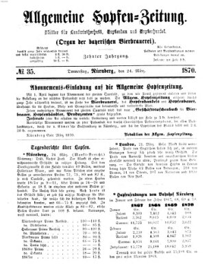 Allgemeine Hopfen-Zeitung Donnerstag 24. März 1870