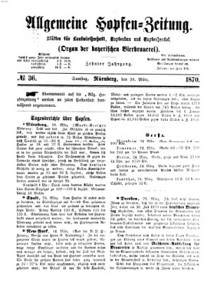 Allgemeine Hopfen-Zeitung Samstag 26. März 1870