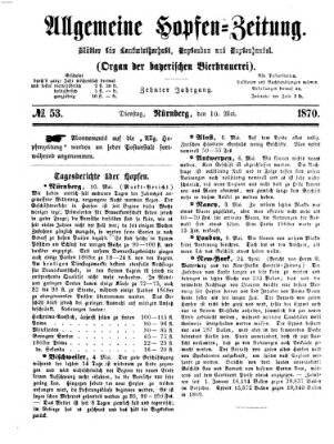 Allgemeine Hopfen-Zeitung Dienstag 10. Mai 1870