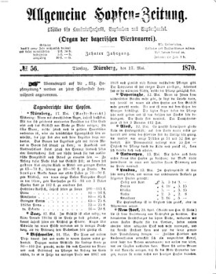 Allgemeine Hopfen-Zeitung Dienstag 17. Mai 1870