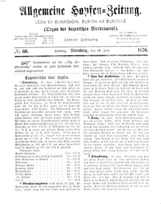 Allgemeine Hopfen-Zeitung Samstag 18. Juni 1870