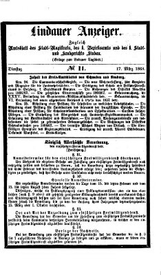 Lindauer Anzeiger (Lindauer Tagblatt für Stadt und Land) Dienstag 17. März 1868