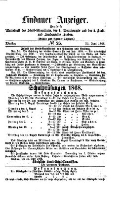 Lindauer Anzeiger (Lindauer Tagblatt für Stadt und Land) Dienstag 23. Juni 1868