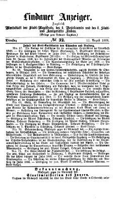 Lindauer Anzeiger (Lindauer Tagblatt für Stadt und Land) Dienstag 11. August 1868