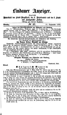 Lindauer Anzeiger (Lindauer Tagblatt für Stadt und Land) Dienstag 15. September 1868