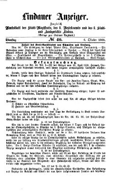 Lindauer Anzeiger (Lindauer Tagblatt für Stadt und Land) Dienstag 6. Oktober 1868