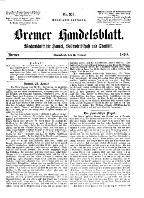 Bremer Handelsblatt Samstag 22. Januar 1870