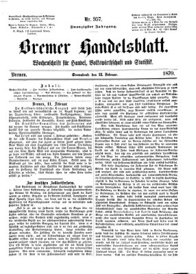 Bremer Handelsblatt Samstag 12. Februar 1870