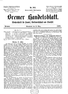 Bremer Handelsblatt Samstag 12. März 1870