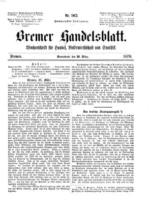 Bremer Handelsblatt Samstag 26. März 1870