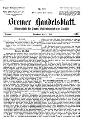 Bremer Handelsblatt Samstag 21. Mai 1870