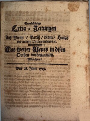 Mercurii Relation, oder wochentliche Ordinari Zeitungen von underschidlichen Orthen (Süddeutsche Presse) Samstag 28. Januar 1719