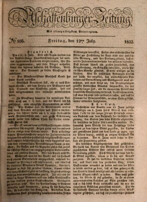 Aschaffenburger Zeitung Freitag 12. Juli 1833