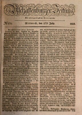 Aschaffenburger Zeitung Mittwoch 17. Juli 1833