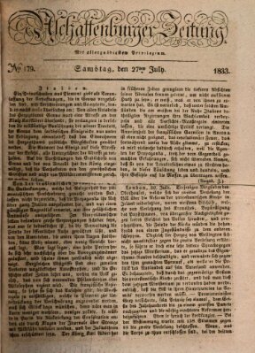 Aschaffenburger Zeitung Samstag 27. Juli 1833