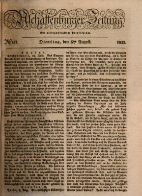 Aschaffenburger Zeitung Dienstag 6. August 1833