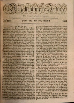 Aschaffenburger Zeitung Dienstag 20. August 1833