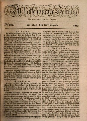 Aschaffenburger Zeitung Freitag 23. August 1833