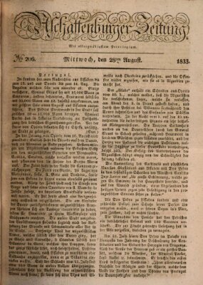 Aschaffenburger Zeitung Mittwoch 28. August 1833