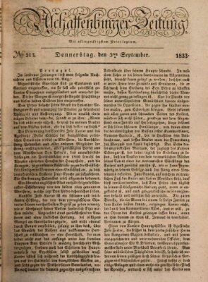 Aschaffenburger Zeitung Donnerstag 5. September 1833