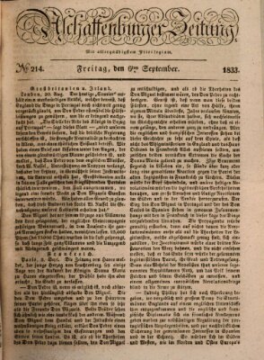 Aschaffenburger Zeitung Freitag 6. September 1833