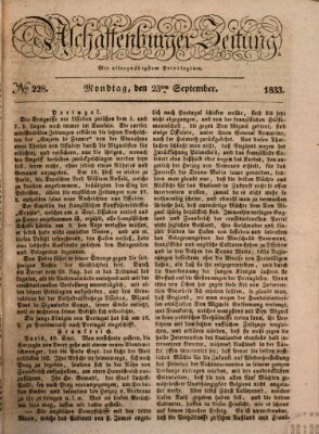 Aschaffenburger Zeitung Montag 23. September 1833