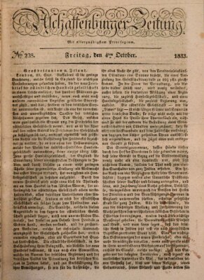 Aschaffenburger Zeitung Freitag 4. Oktober 1833